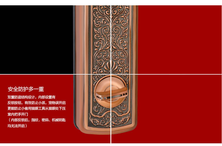 玉蛟龍智能門鎖 智能鎖防窺視輸入、半導(dǎo)體/光學(xué)指紋傳感器