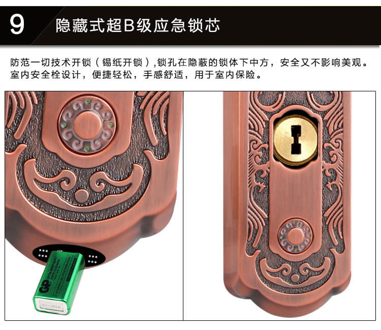 玉蛟龍智能門鎖 智能鎖防窺視輸入、半導體/光學指紋傳感器