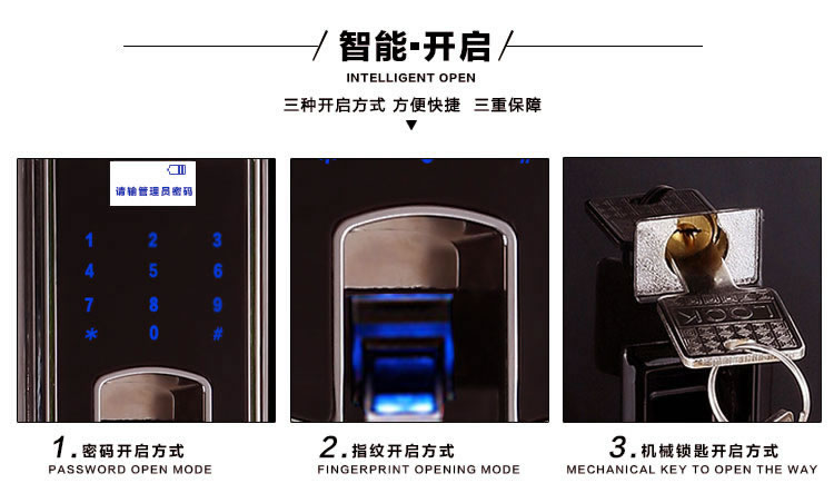 玉蛟龍指紋鎖 智能別墅鎖智能化的觸摸鍵盤、玉蛟龍密碼感應門鎖系列