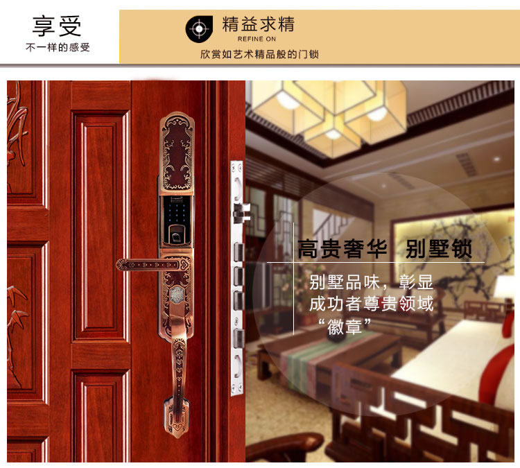 玉蛟龍指紋鎖 智能別墅鎖智能化的觸摸鍵盤、玉蛟龍密碼感應門鎖系列
