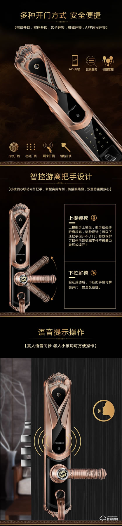 揚(yáng)子智能鎖 888家用別墅大門密碼鎖