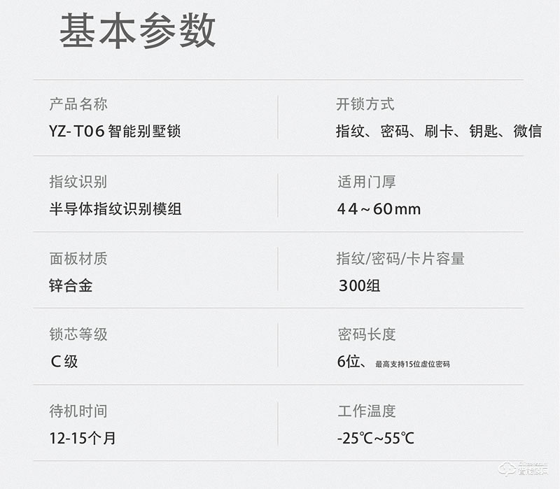 揚(yáng)子智能鎖 T06豪華別墅式智能鎖