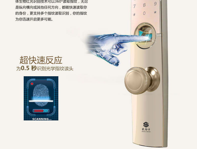 豪力士指紋鎖 D0755F家用防盜門智能鎖手機app感應(yīng)電子鎖遙控刷卡密碼鎖