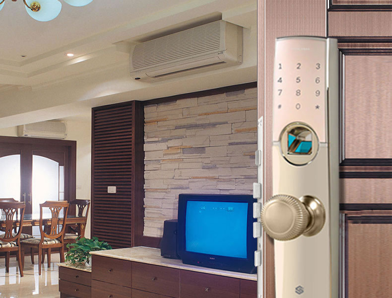 豪力士指紋鎖 D0755F家用防盜門智能鎖手機app感應(yīng)電子鎖遙控刷卡密碼鎖