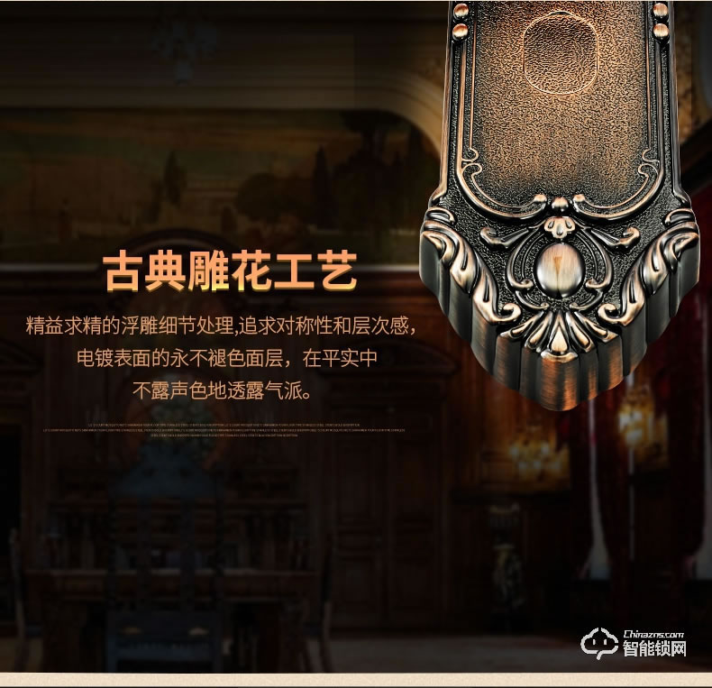 亞太天能智能鎖 F3歐式別墅防盜門智能鎖