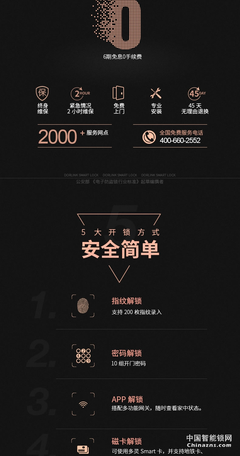 多靈指紋鎖P6 家用防盜門密碼鎖智能門鎖電子鎖