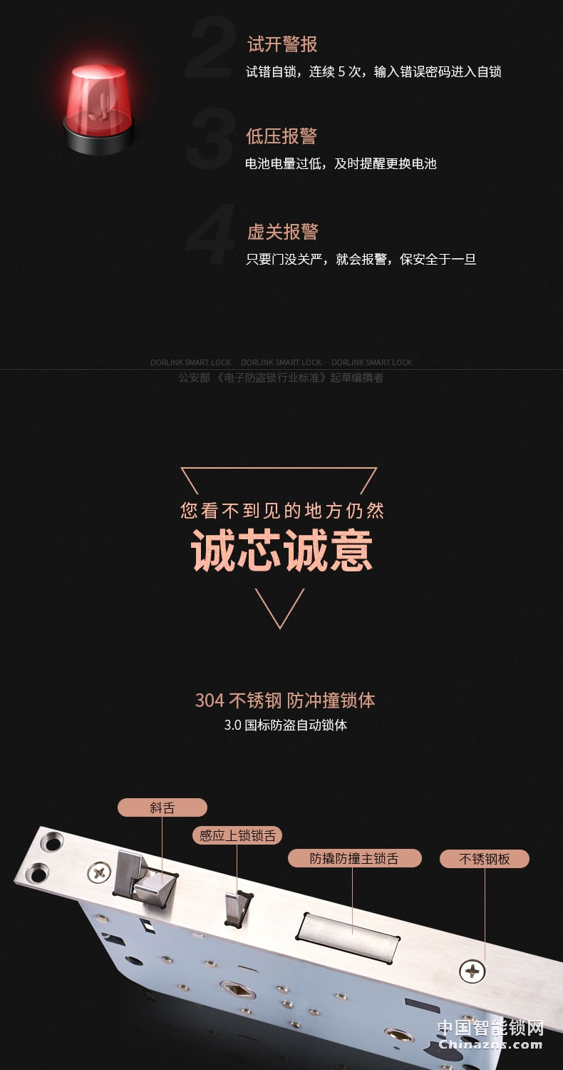 多靈指紋鎖P6 家用防盜門密碼鎖智能門鎖電子鎖