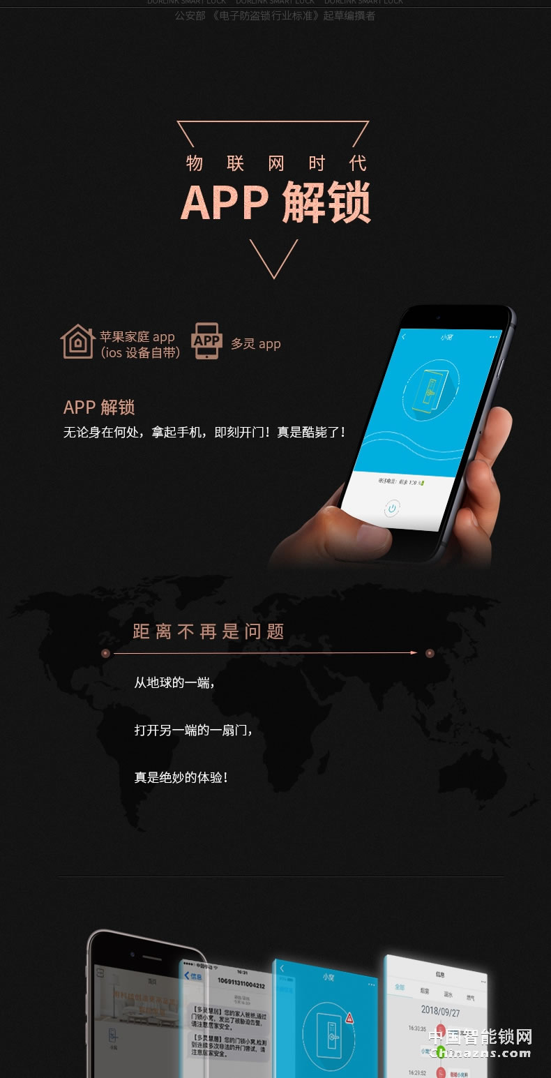 多靈指紋鎖P8 家用防盜門智能門鎖電子鎖指紋密碼鎖