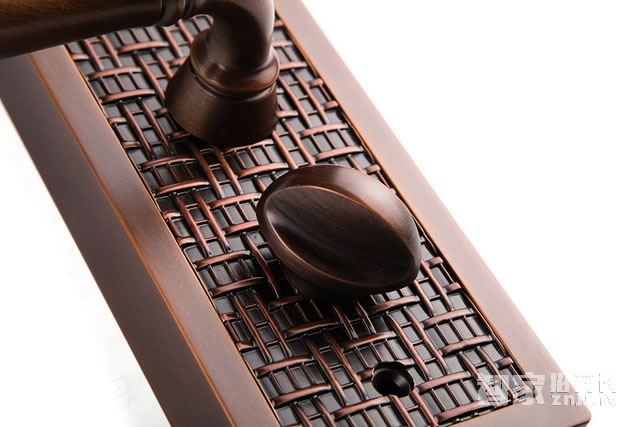 艾棲防盜家用指紋鎖 復古指紋密碼鎖 純銅滑蓋指紋鎖