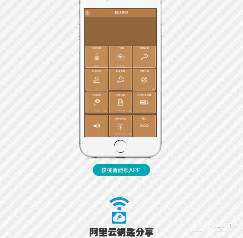 核桃智能鎖 手機藍牙開鎖 智能卡鎖W2
