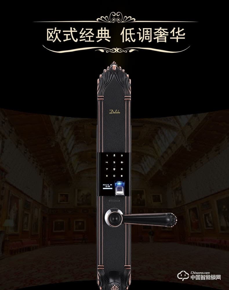 杜魯克智能鎖 歐式別墅大門指紋鎖雙開門銅門鑄鋁門智能鎖