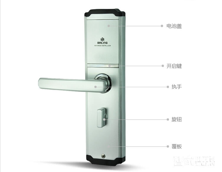 藍盔指紋刷卡鎖 不銹鋼公寓門鎖