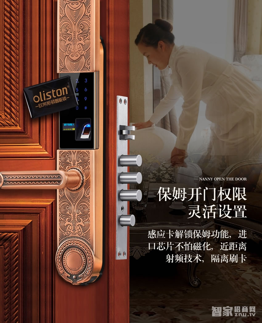 歐萊斯頓指紋鎖家用防盜大門(mén) 電子密碼APP開(kāi)鎖