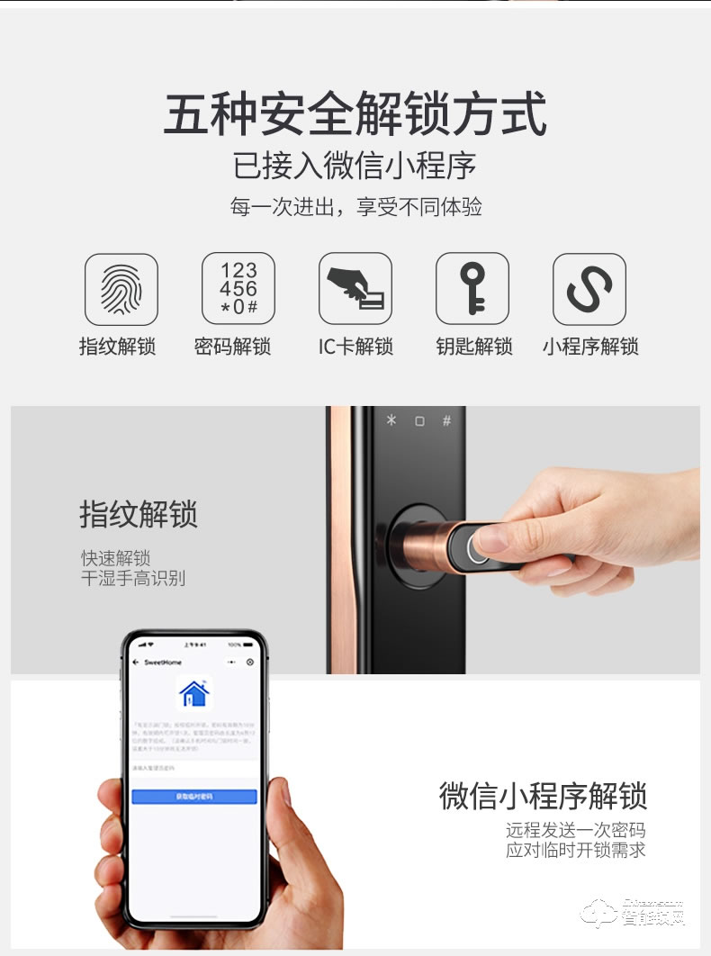 朗菲智能鎖 家用防盜門免開孔入戶門電子鎖