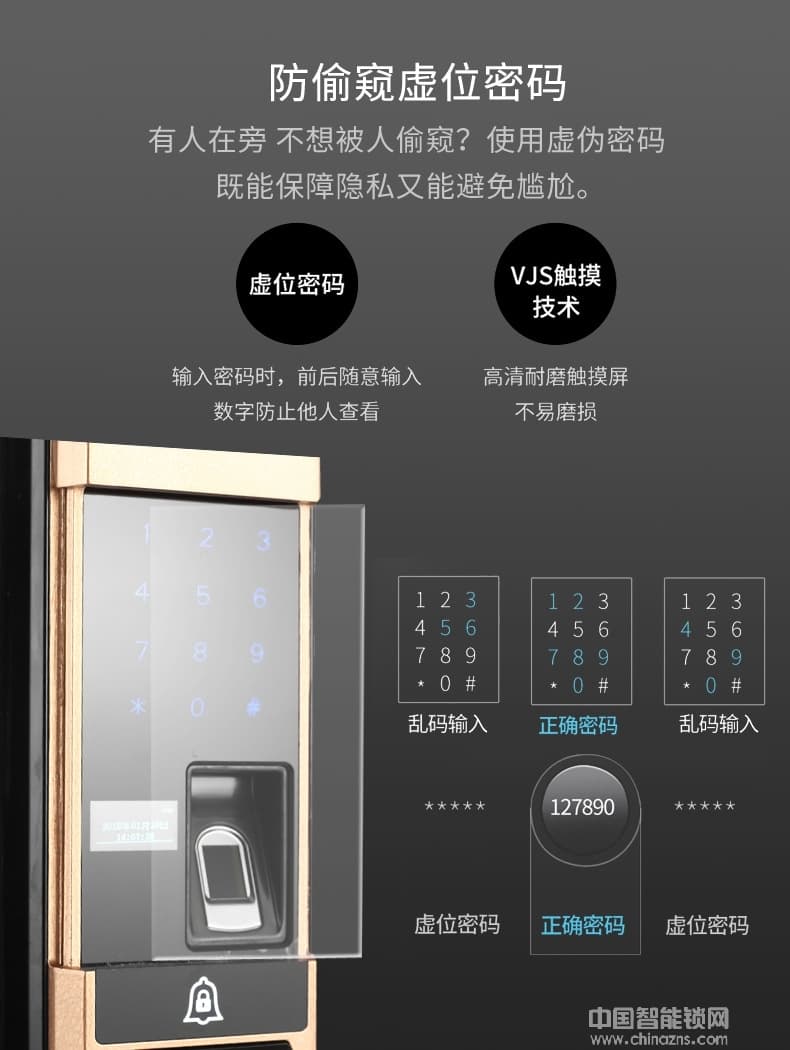 容心全自動指紋鎖 家用防盜門智能鎖