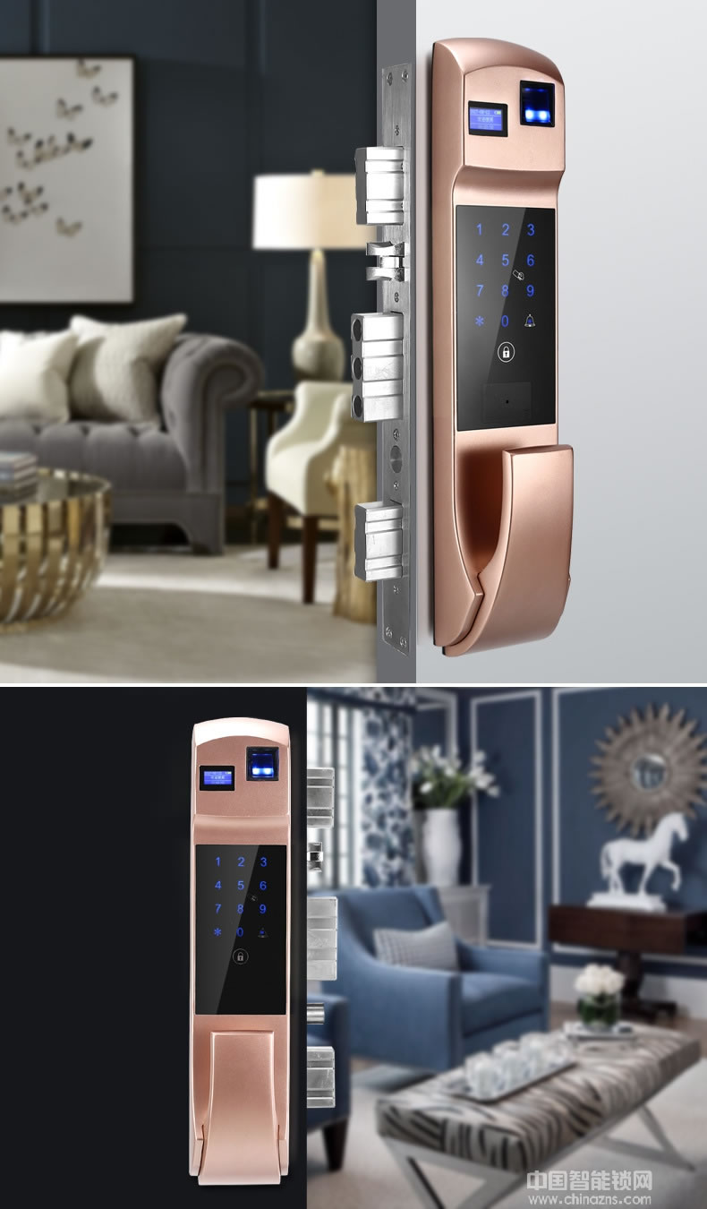 榮心智能鎖 防貓眼開啟指紋密碼鎖 全自動智能鎖