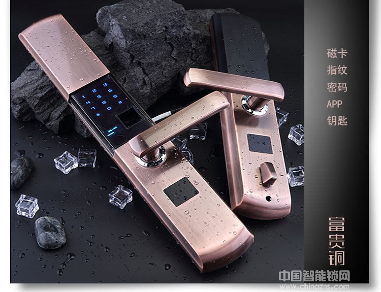 普賽羅指紋鎖 滑蓋指紋密碼鎖 APP智能門鎖