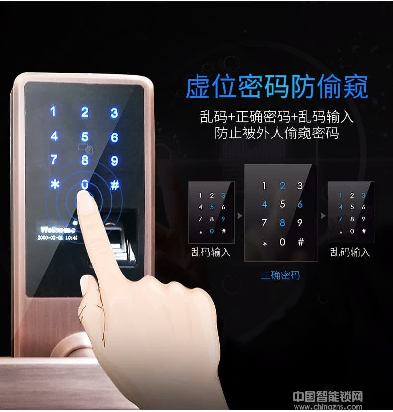 黑將軍指紋鎖 家用電子防盜門鎖 磁卡密碼指紋鎖