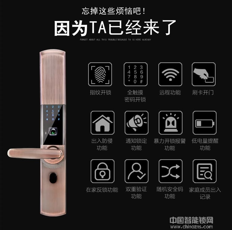 凱技智能鎖 家用滑蓋智能門(mén)鎖 遠(yuǎn)程電子密碼鎖