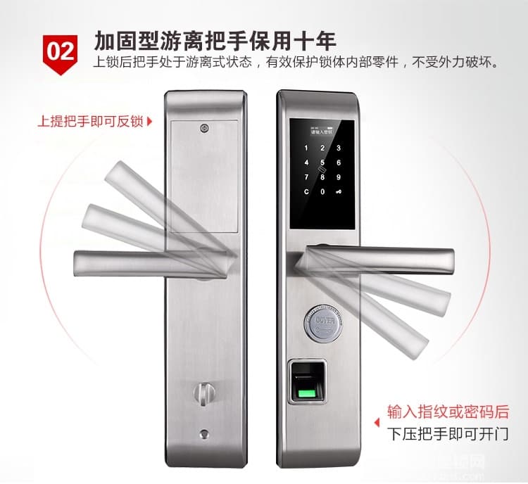 源天祥酒店鎖 指紋密碼鎖防盜門智能電子刷卡鎖大門鎖