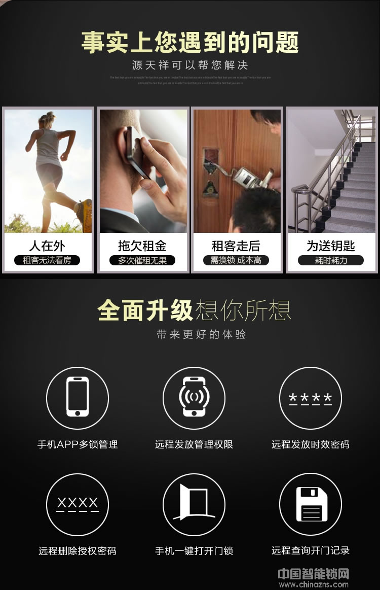 源天祥酒店鎖 手機遠(yuǎn)程藍(lán)牙app開鎖 出租房短租公寓防盜門密碼鎖