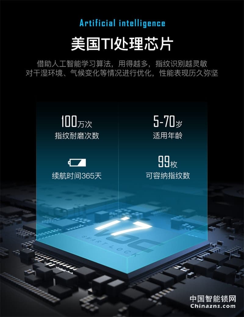 VOC指紋鎖家用防盜門 X7RB電子鎖 