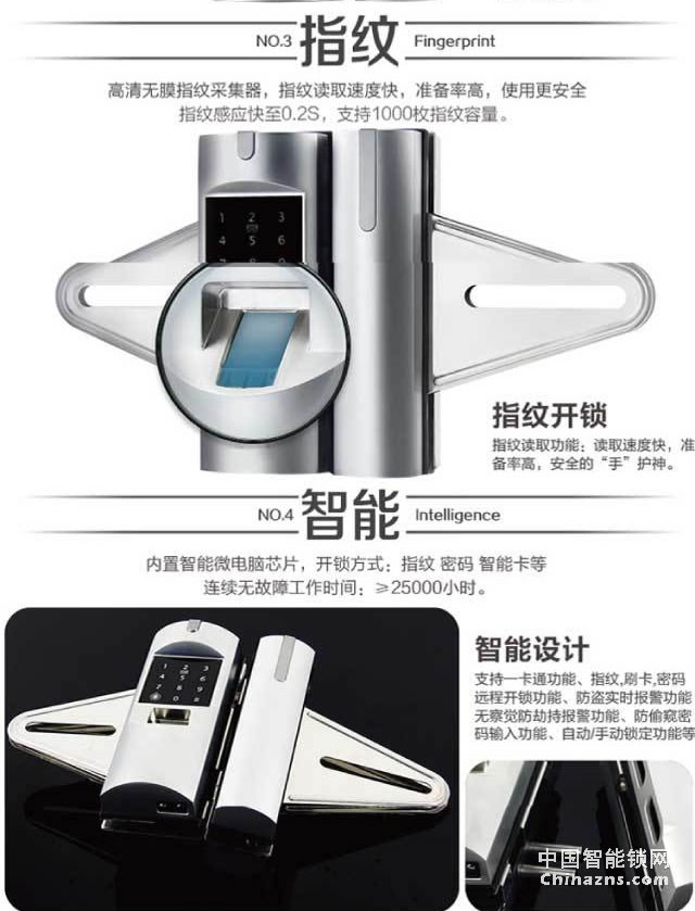 百思易智能玻璃門鎖D2120F 智能聯(lián)動/雙重認證