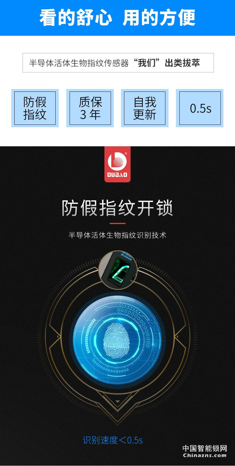 甌寶智能電子鎖 家用防盜門鎖 現代大門鎖