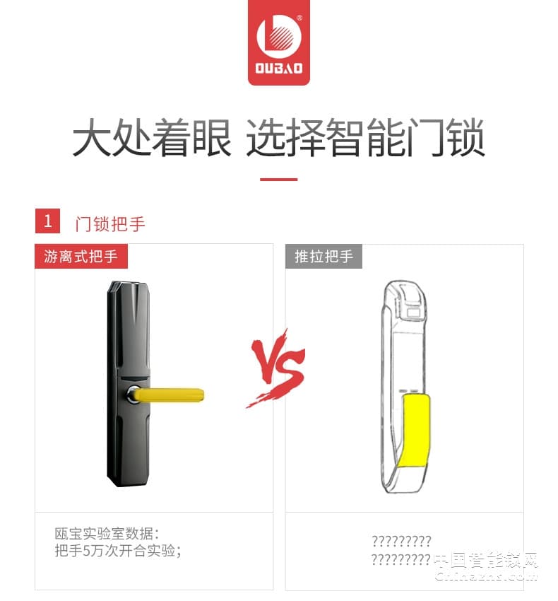 甌寶智能指紋鎖 家用防盜門鎖 木門大門鎖