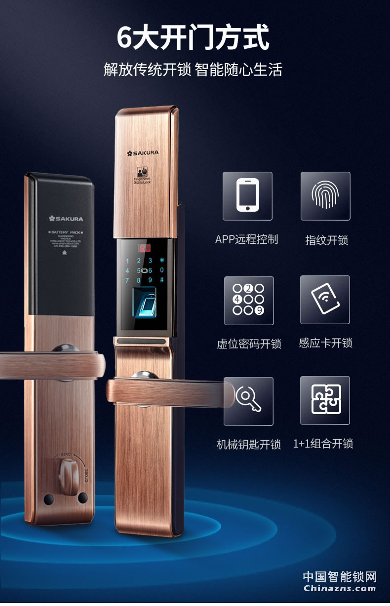 櫻花D8滑蓋指紋鎖 家用防盜門鎖感應(yīng)卡電子手機(jī)app遠(yuǎn)程房門智能鎖