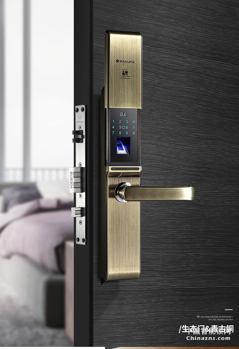 櫻花D8滑蓋指紋鎖 家用防盜門鎖感應(yīng)卡電子手機(jī)app遠(yuǎn)程房門智能鎖