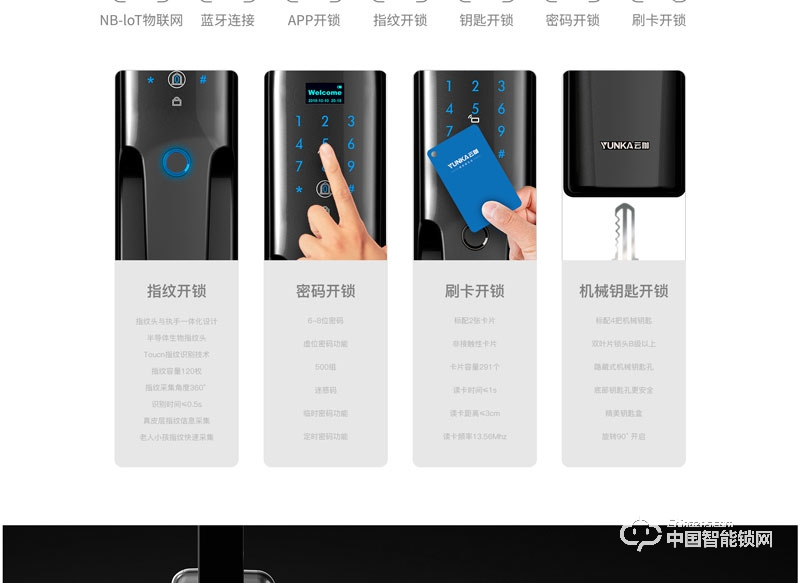 云咖指紋鎖K3全自動智能鎖 家用防盜門指紋密碼鎖