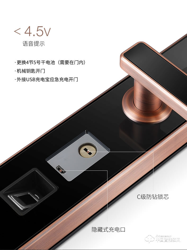 金點(diǎn)原子指紋鎖 家用防盜門智能鎖