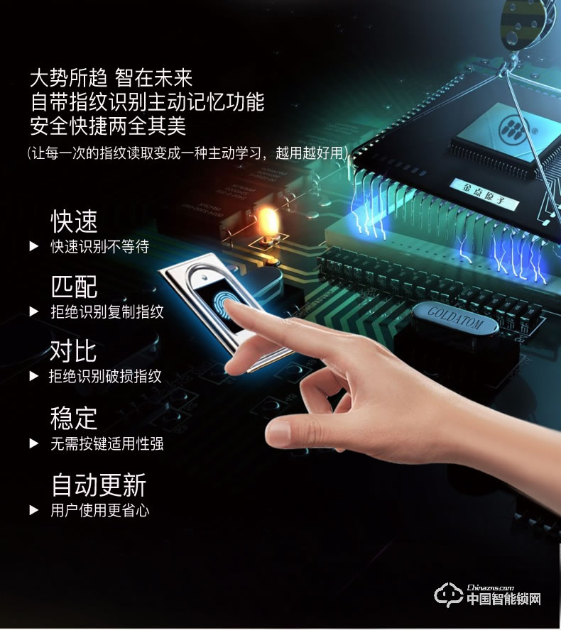 金點原子指紋鎖 指紋鎖玻璃門鎖感應磁卡鎖