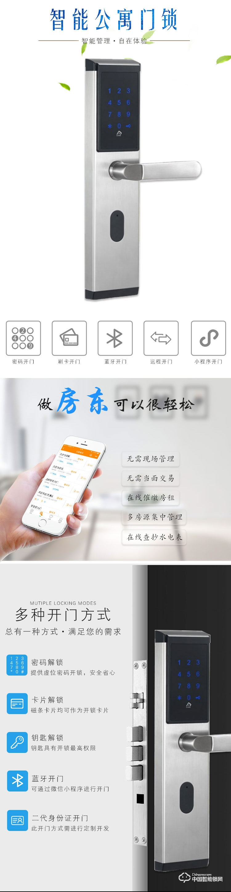 百佳星智能鎖 智能酒店刷卡鎖 防盜門智能鎖