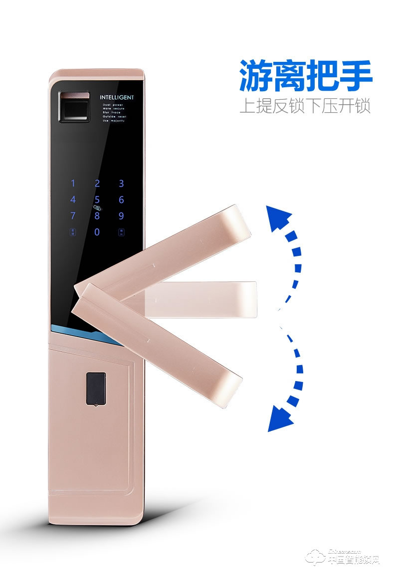 科帝倫智能鎖 半自動指紋鎖-M6不銹鋼智能指紋鎖 防盜門密碼鎖