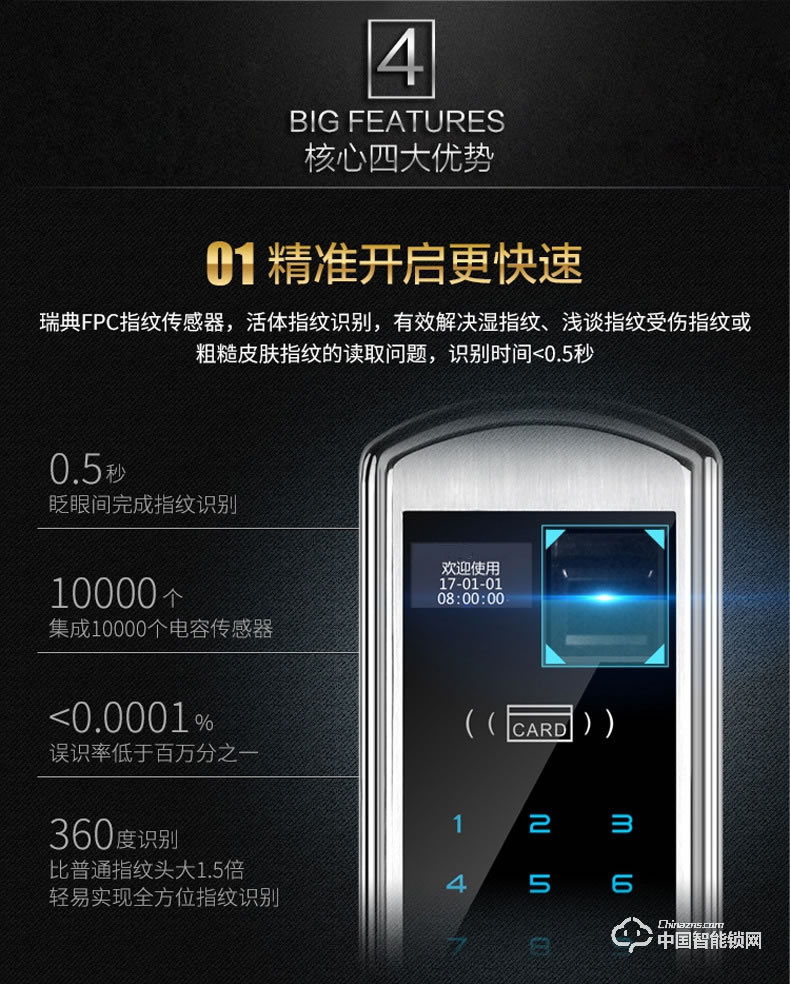 科帝倫智能鎖 半動指紋鎖-B29 萬能互換指紋密碼鎖 全自動指紋密碼鎖