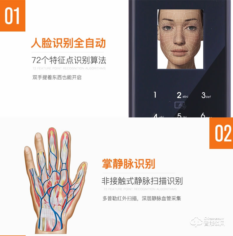 弘博匯指紋鎖 D10人臉識別鎖指紋密碼鎖