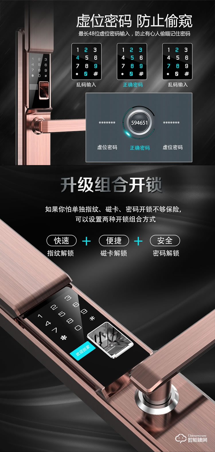 皇家金盾指紋鎖 X5滑蓋指紋鎖云智能鎖指紋密碼鎖