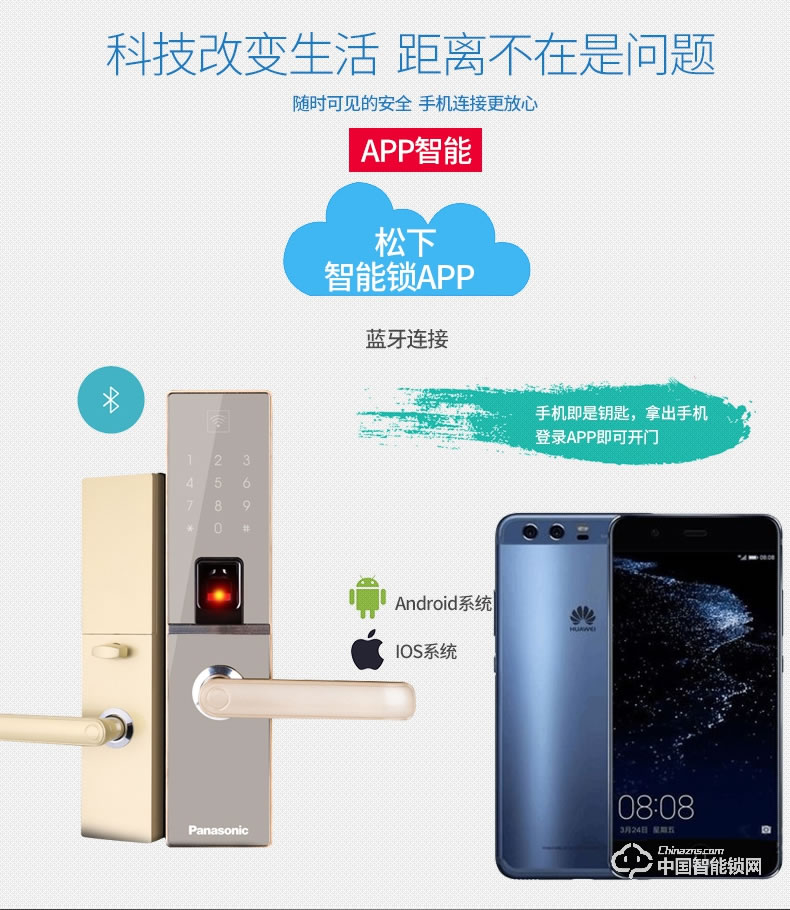 松下指紋鎖 V-M683w防盜門鎖智能電子鎖