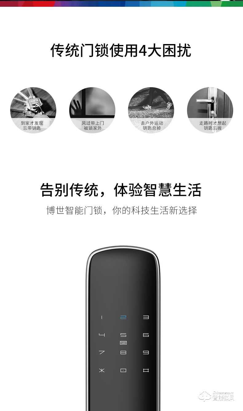 博世（bosch）智能鎖 ID60平板指紋密碼鎖