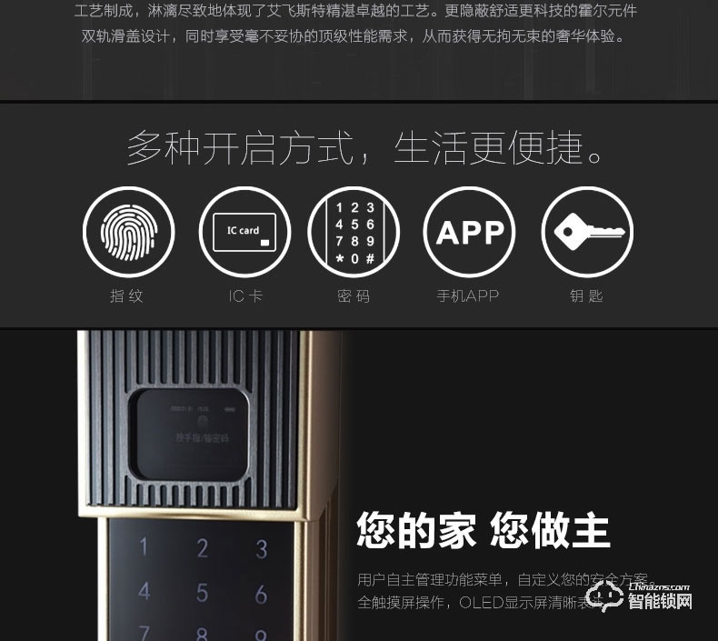 艾飛斯智能鎖 家用防盜門(mén)密碼鎖門(mén)禁磁卡鎖