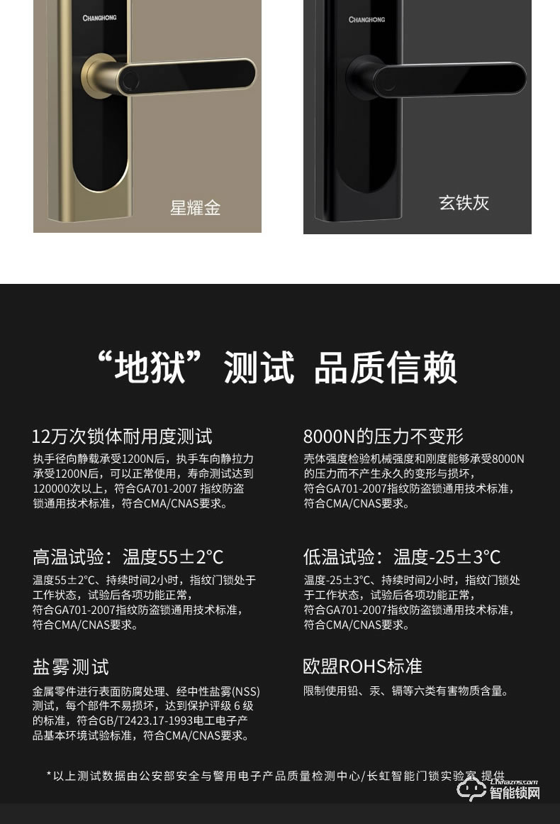 長虹智能鎖 M8001微信遠程智能鎖密碼鎖