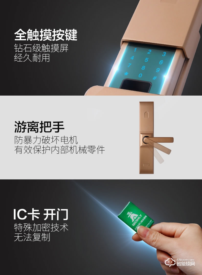 王力指紋鎖 Z102家用防盜門鎖密碼鎖電子鎖