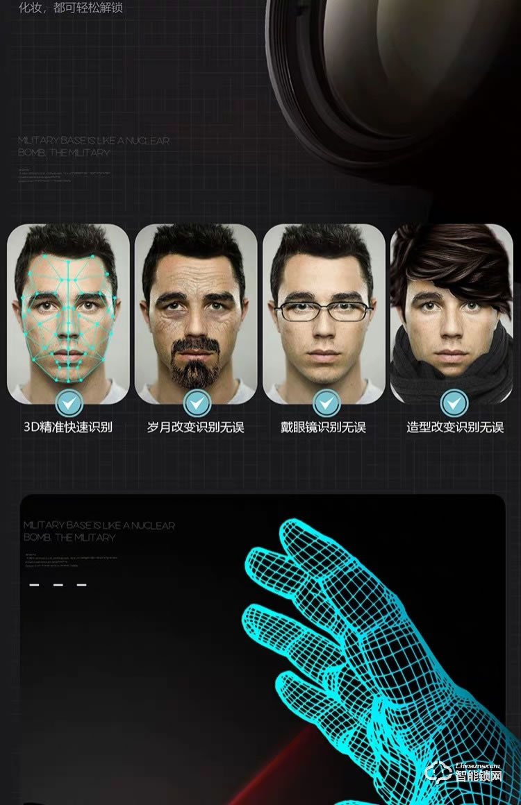 吉斯盾智能鎖 LZ-R200面部識別指紋鎖智能鎖