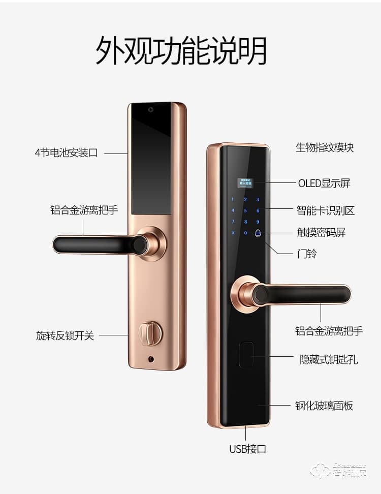 五優(yōu)家家指紋鎖 家用高檔防盜門鎖