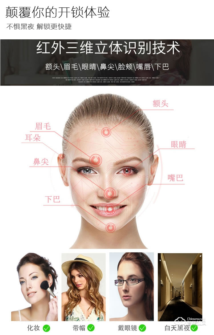 頂吉智能鎖 TOP300R人臉識別門鎖智能鎖指紋密碼鎖