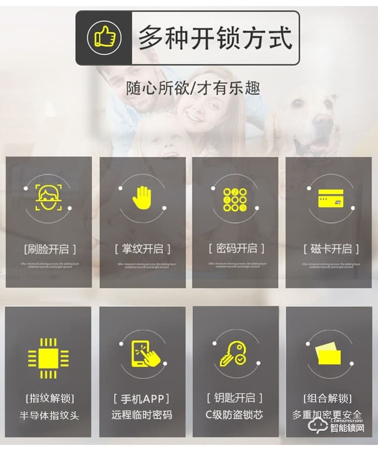 頂吉智能鎖 TOP300R人臉識別門鎖智能鎖指紋密碼鎖