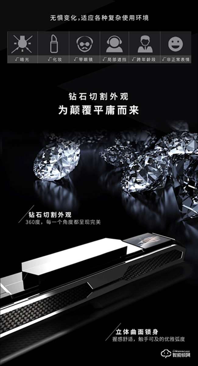 君工智能鎖 指靜脈人臉識別鎖防盜門鎖