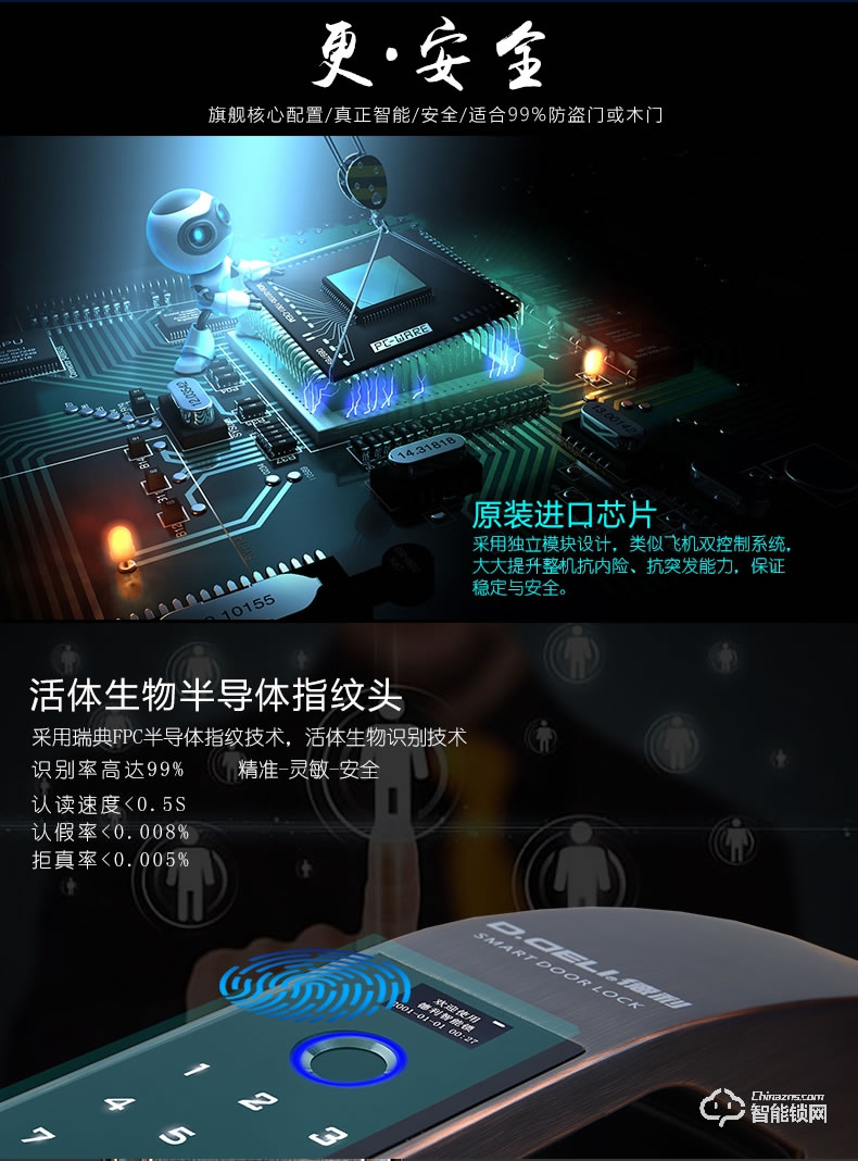 德利智能鎖 DZ001全自動智能密碼電子感應(yīng)鎖